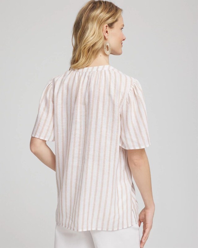Striped Linen Popover Shirt - image 3